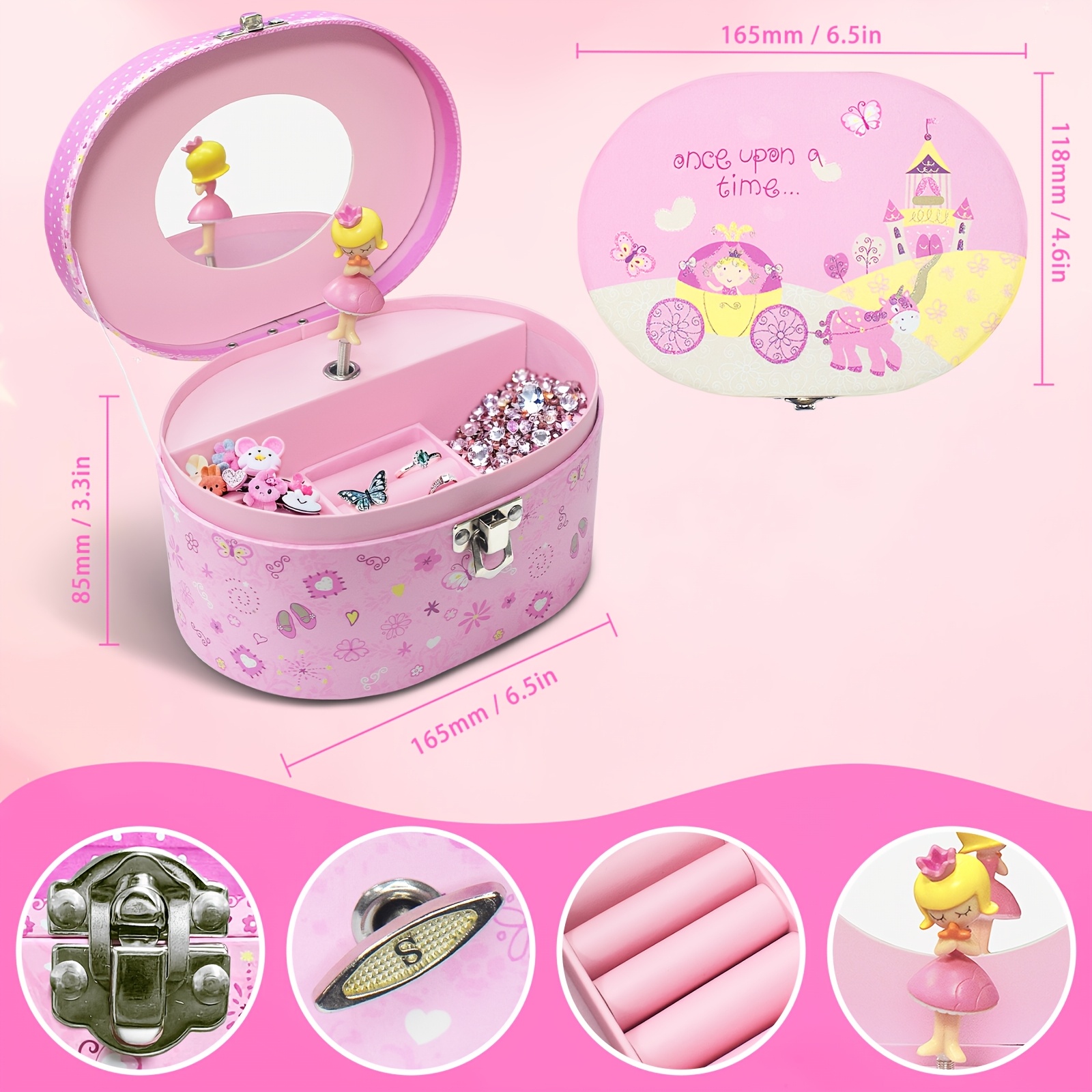 Unicorn Musical Jewelry Box with Rotating Figurine